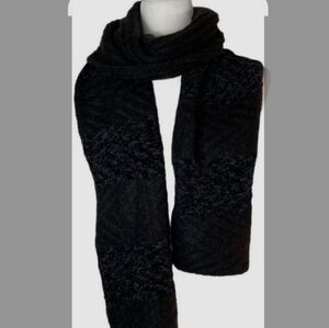 Chennile Black Scarf, approx 74"